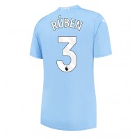 Camisa de Futebol Manchester City Ruben Dias #3 Equipamento Principal Mulheres 2023-24 Manga Curta